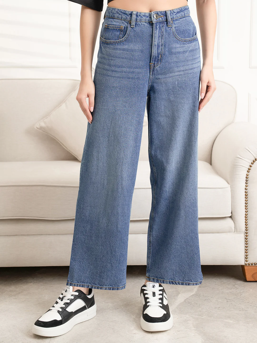 Blue-Denim-Women's-Wide-Leg-Denim - Image 2
