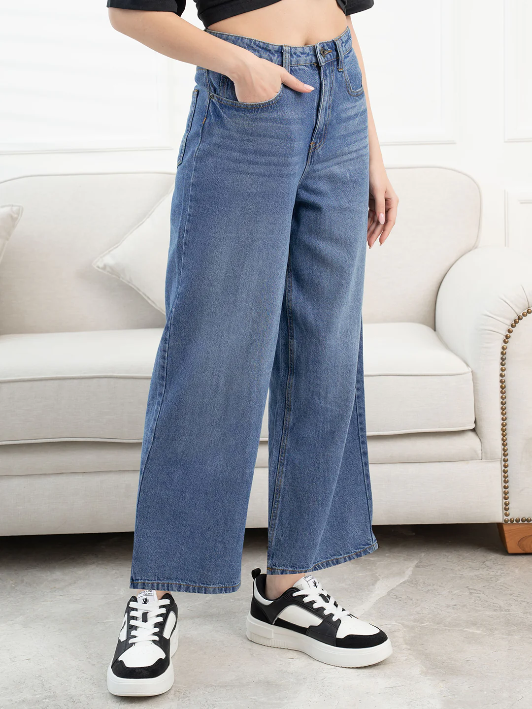 Blue-Denim-Women's-Wide-Leg-Denim - Image 4