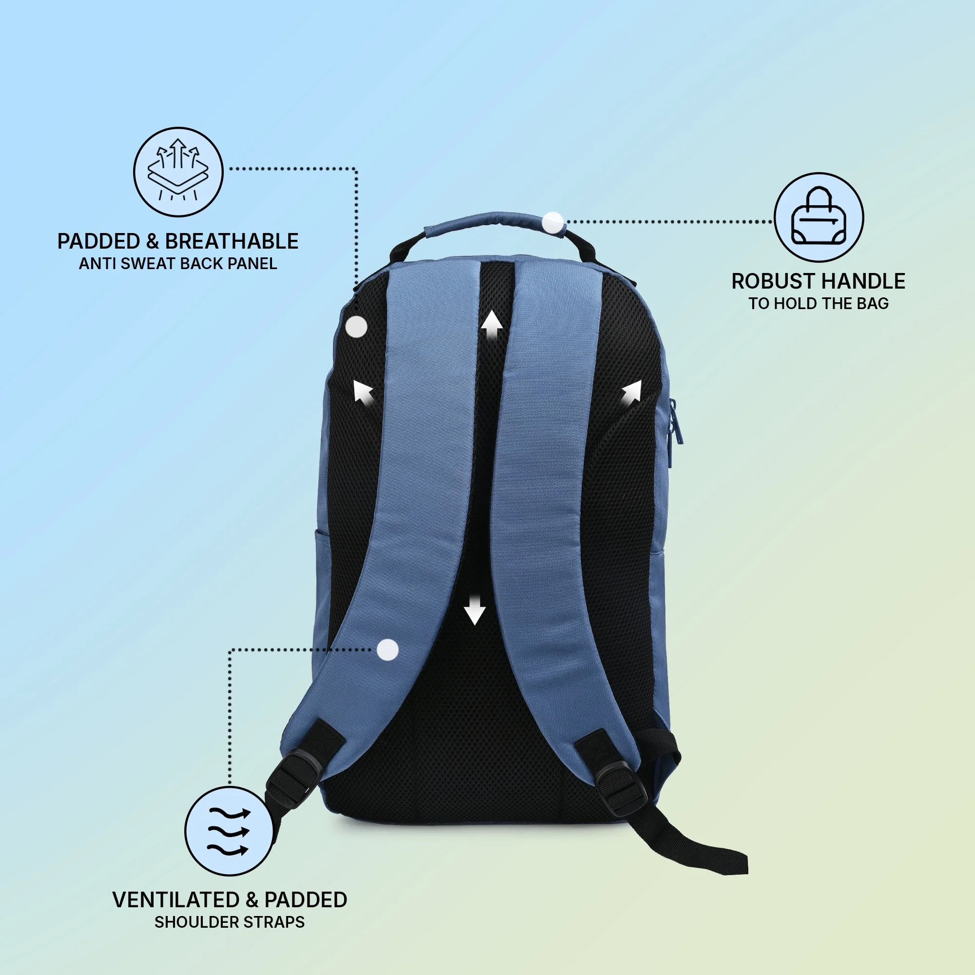 Blue Unisex 23L Polyester Laptop Backpack - Image 3