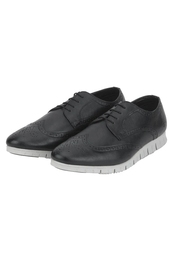 Men Black Brogue Shoes - Image 12
