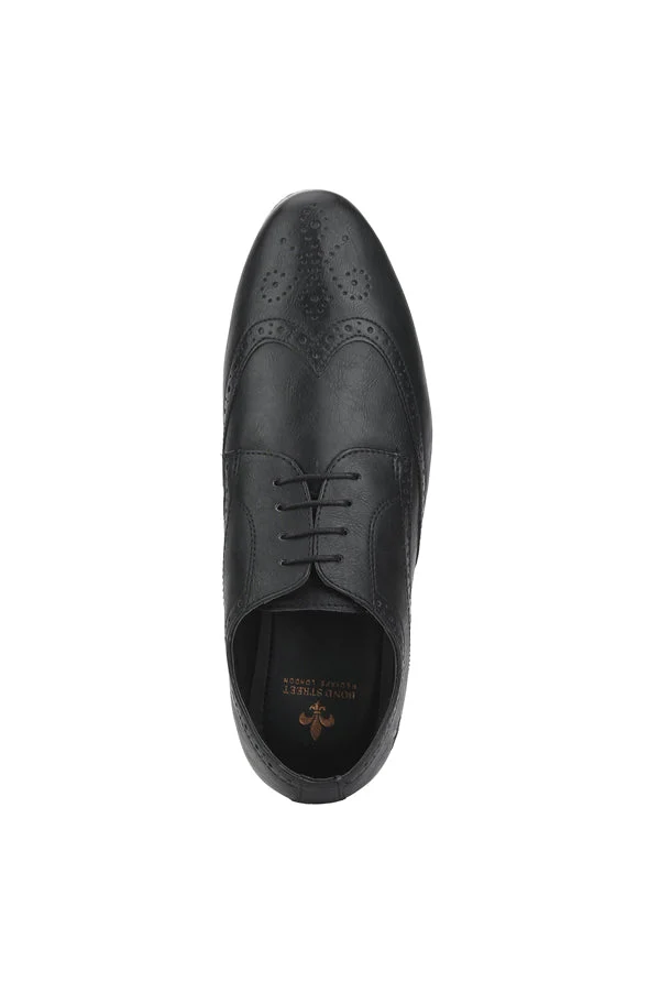 Men Black Brogue Shoes - Image 13