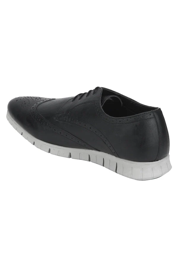 Men Black Brogue Shoes - Image 16