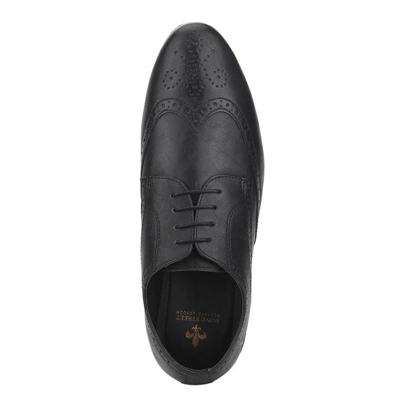 Men Black Brogue Shoes - Image 7