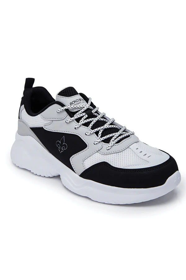 Men Black & White Sneakers - Image 2