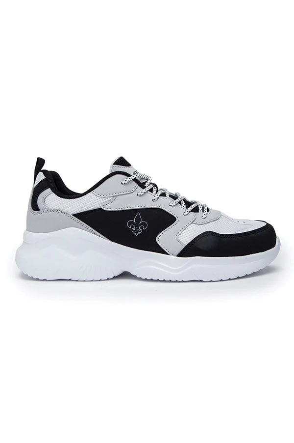 Men Black & White Sneakers - Image 3