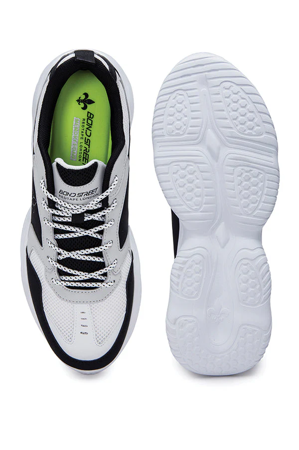 Men Black & White Sneakers - Image 6