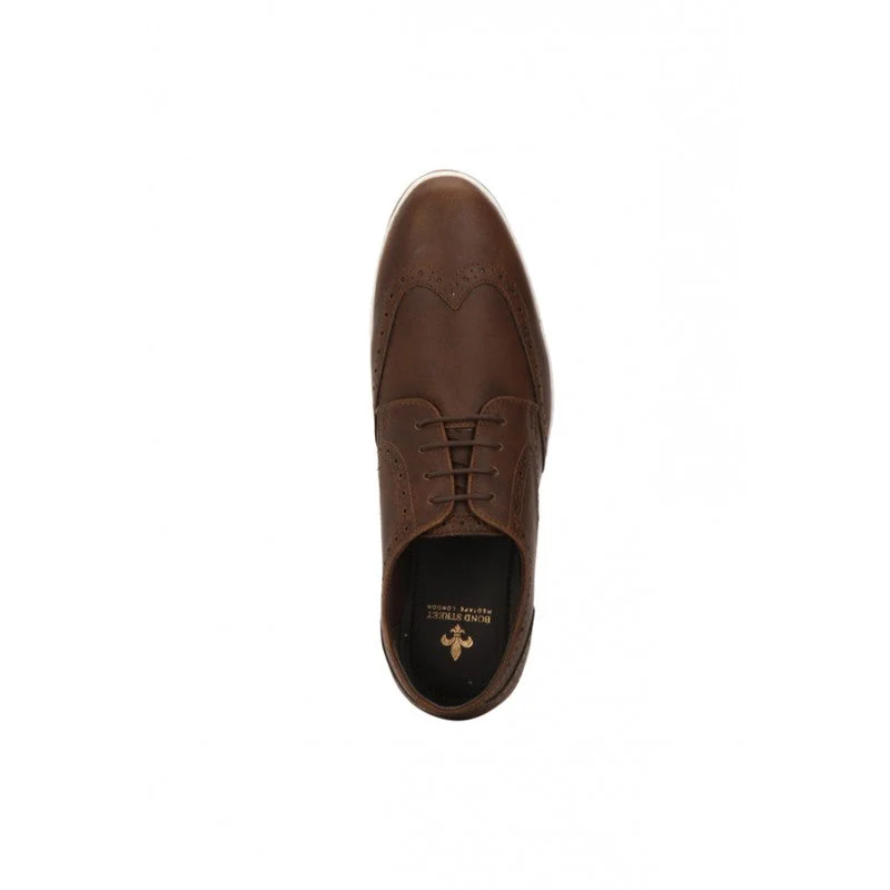 Men Brown Brogue Shoes - Image 5