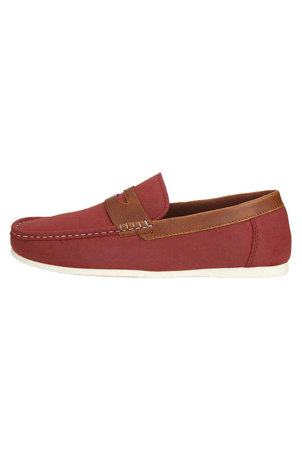 Men Maroon Loafers - Image 4
