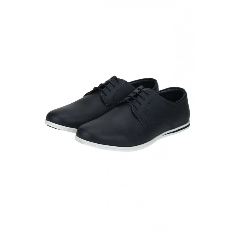 Men Navy Derby Shoes - Image 4