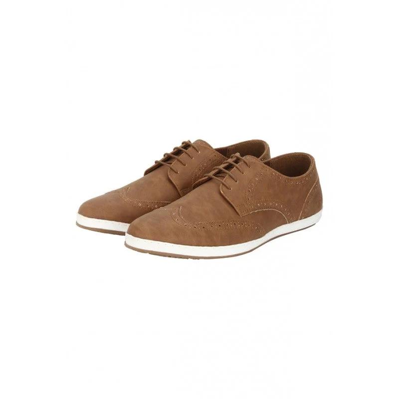 Men Tan Brogue Shoes - Image 4