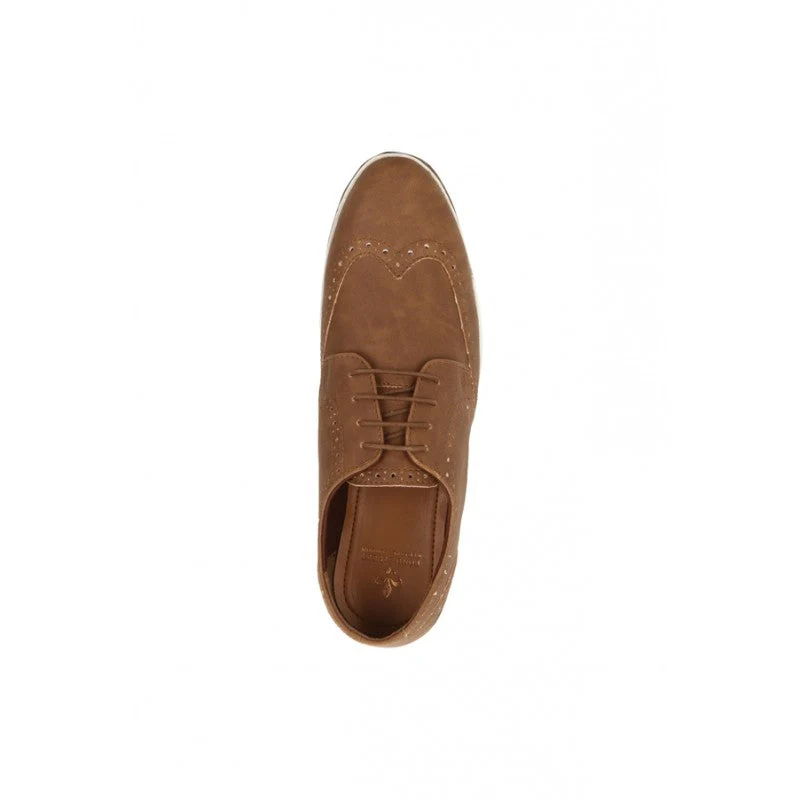 Men Tan Brogue Shoes - Image 6