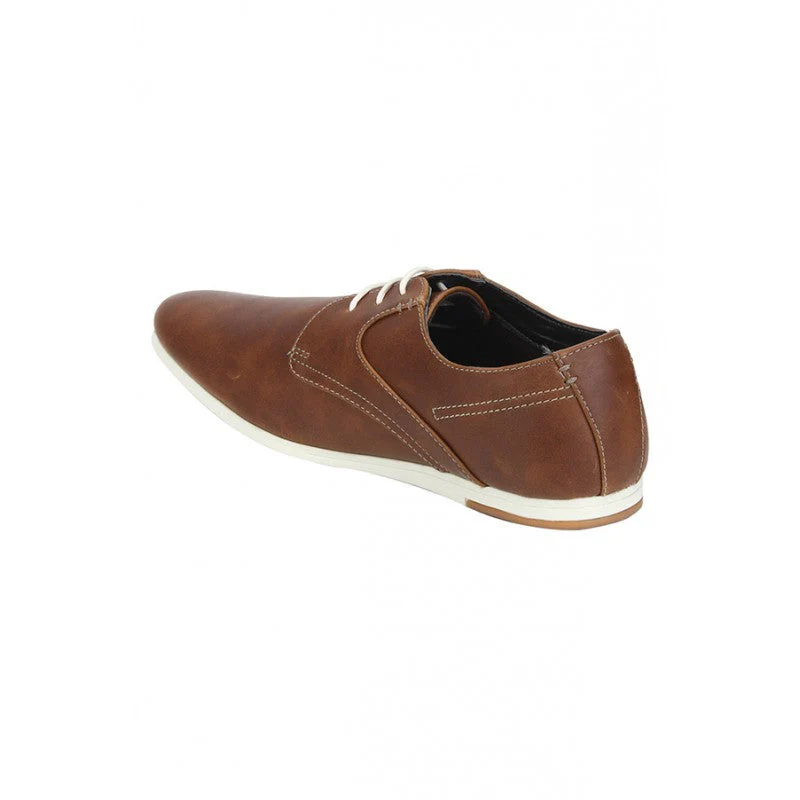 Men Tan Derby Shoes - Image 5