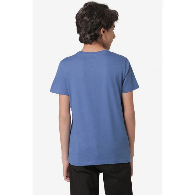 Boy's Blue Round Neck T-Shirt - Image 4