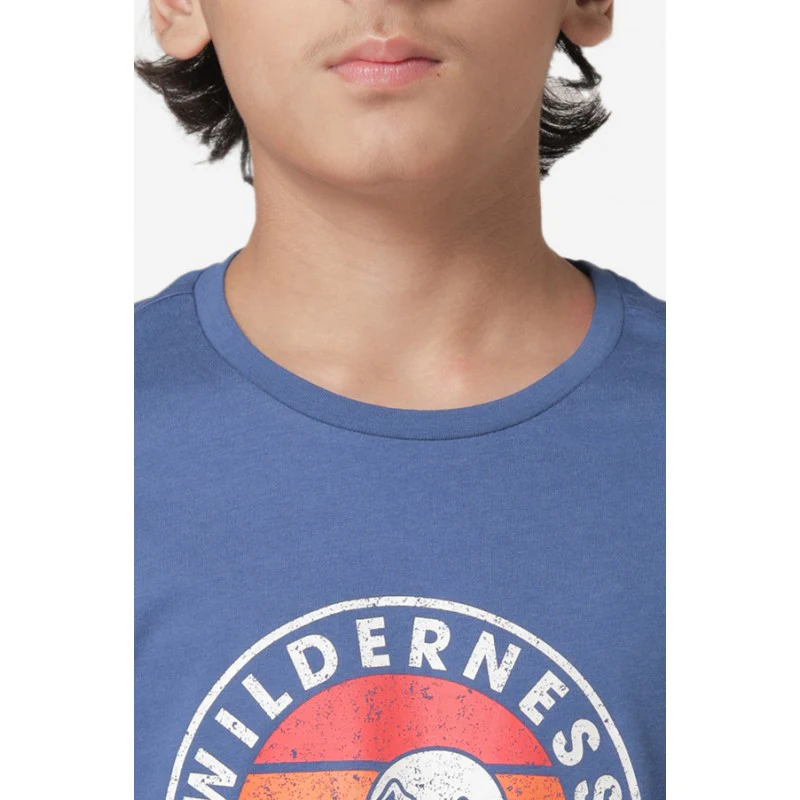 Boy's Blue Round Neck T-Shirt - Image 5