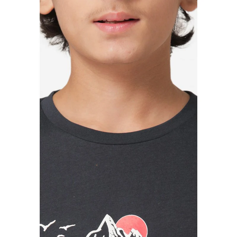 Boy's Midnight blue Round Neck T-Shirt - Image 4