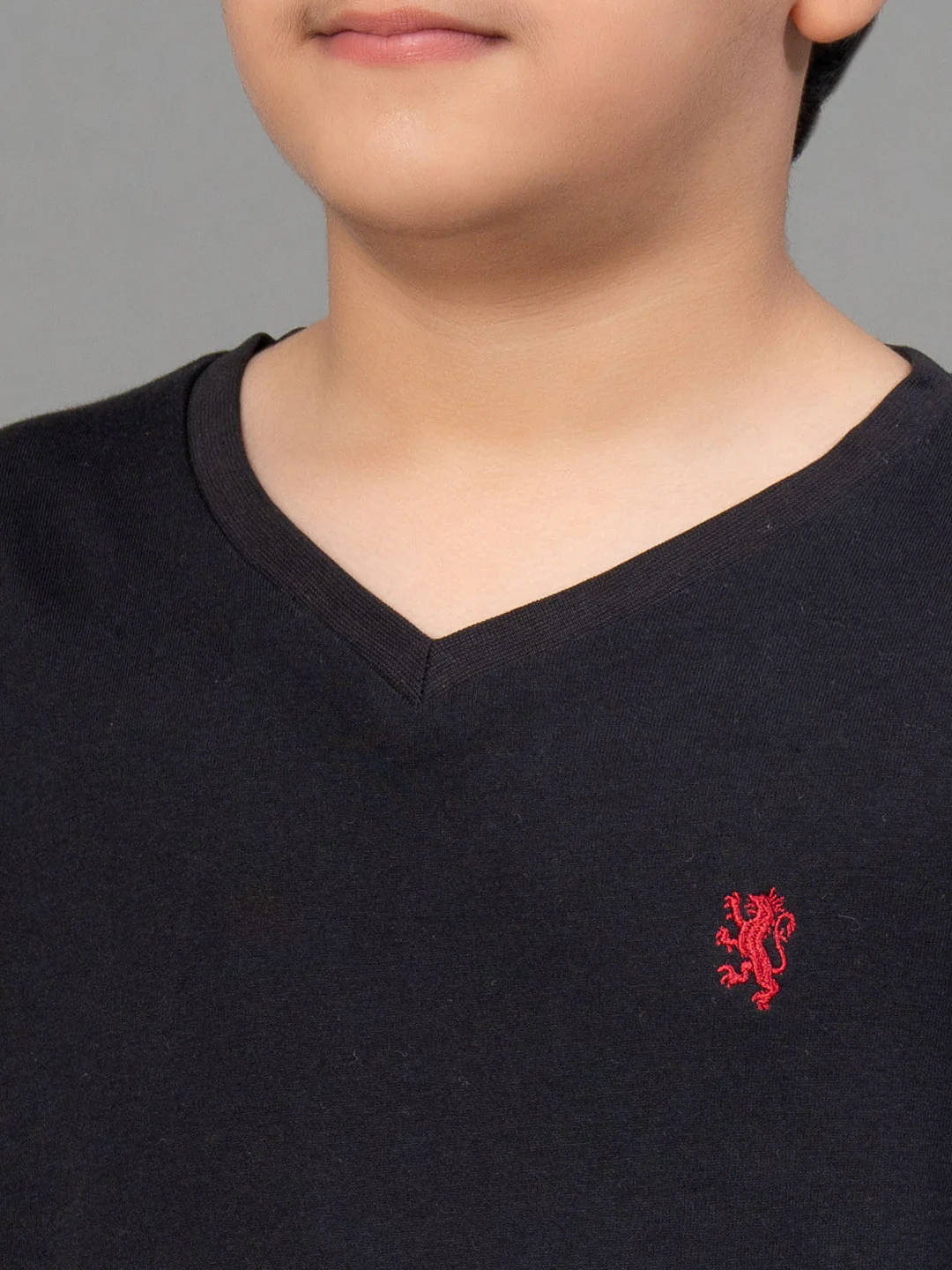 Boys Black Solid Pure Cotton T-Shirt - Image 4