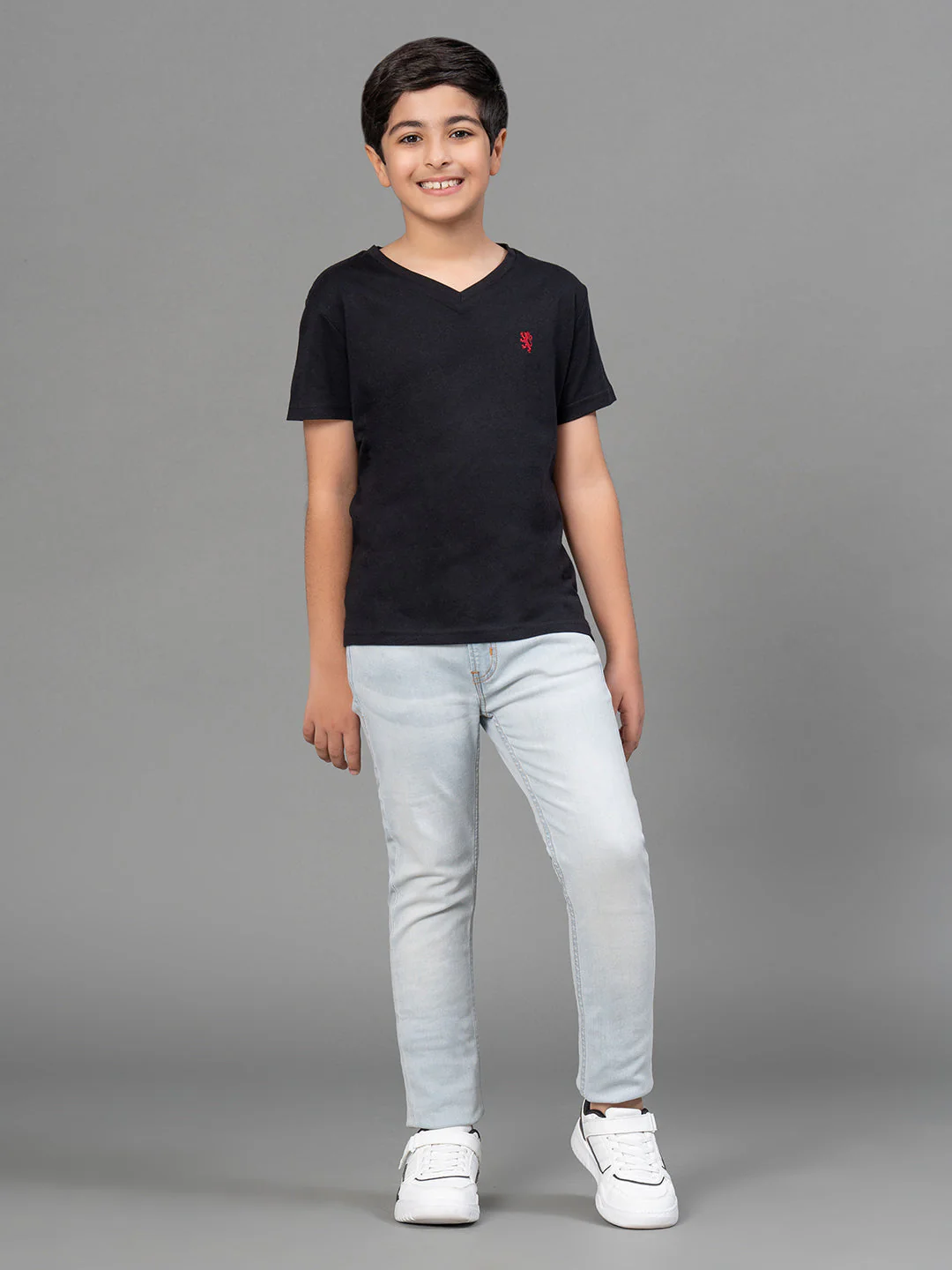 Boys Black Solid Pure Cotton T-Shirt - Image 5