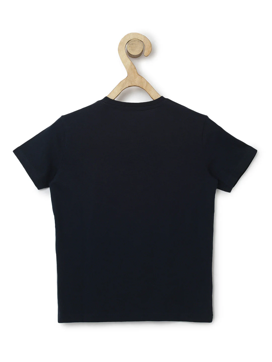 Boys Navy Printed Pure Cotton T-Shirt - Image 2