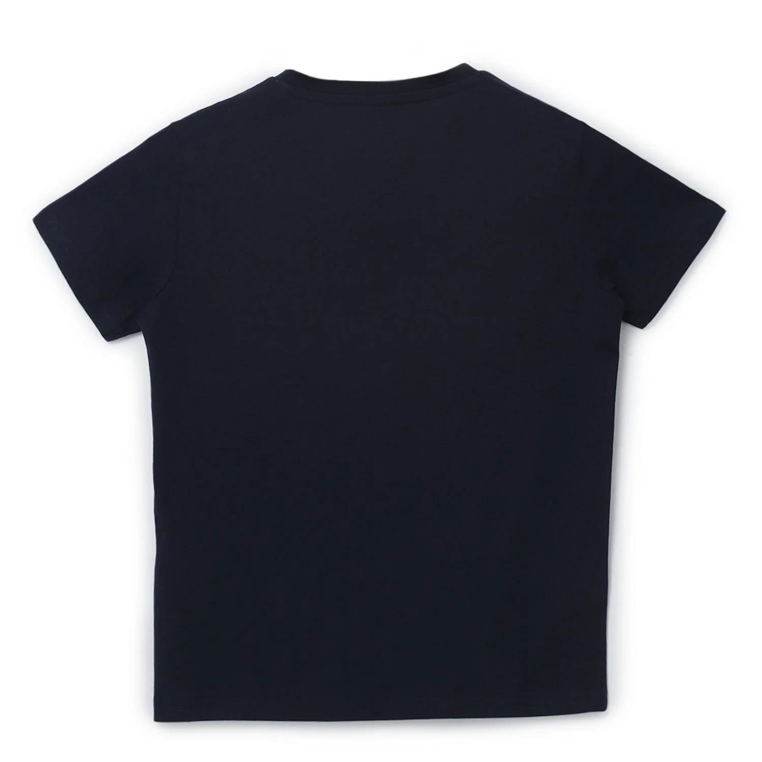 Boys Navy Solid Pure Cotton T-Shirt - Image 2