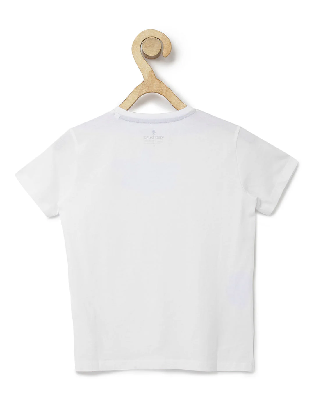 Boys White Solid Pure Cotton T-Shirt - Image 2