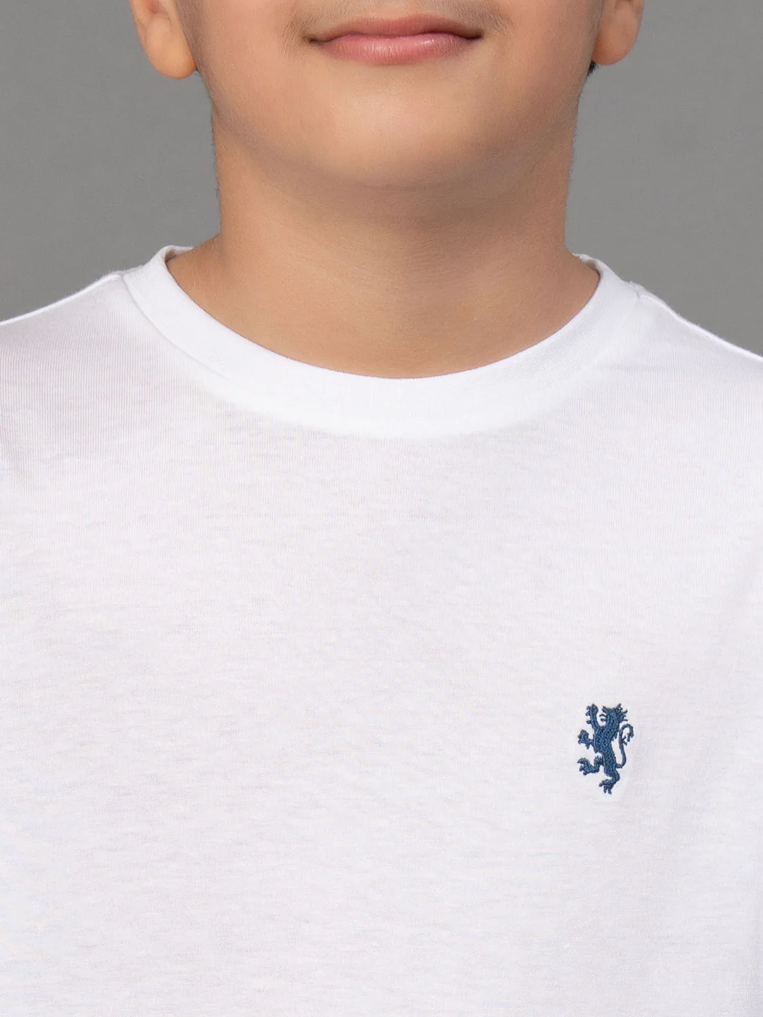 Boys White Solid Pure Cotton T-Shirt - Image 4