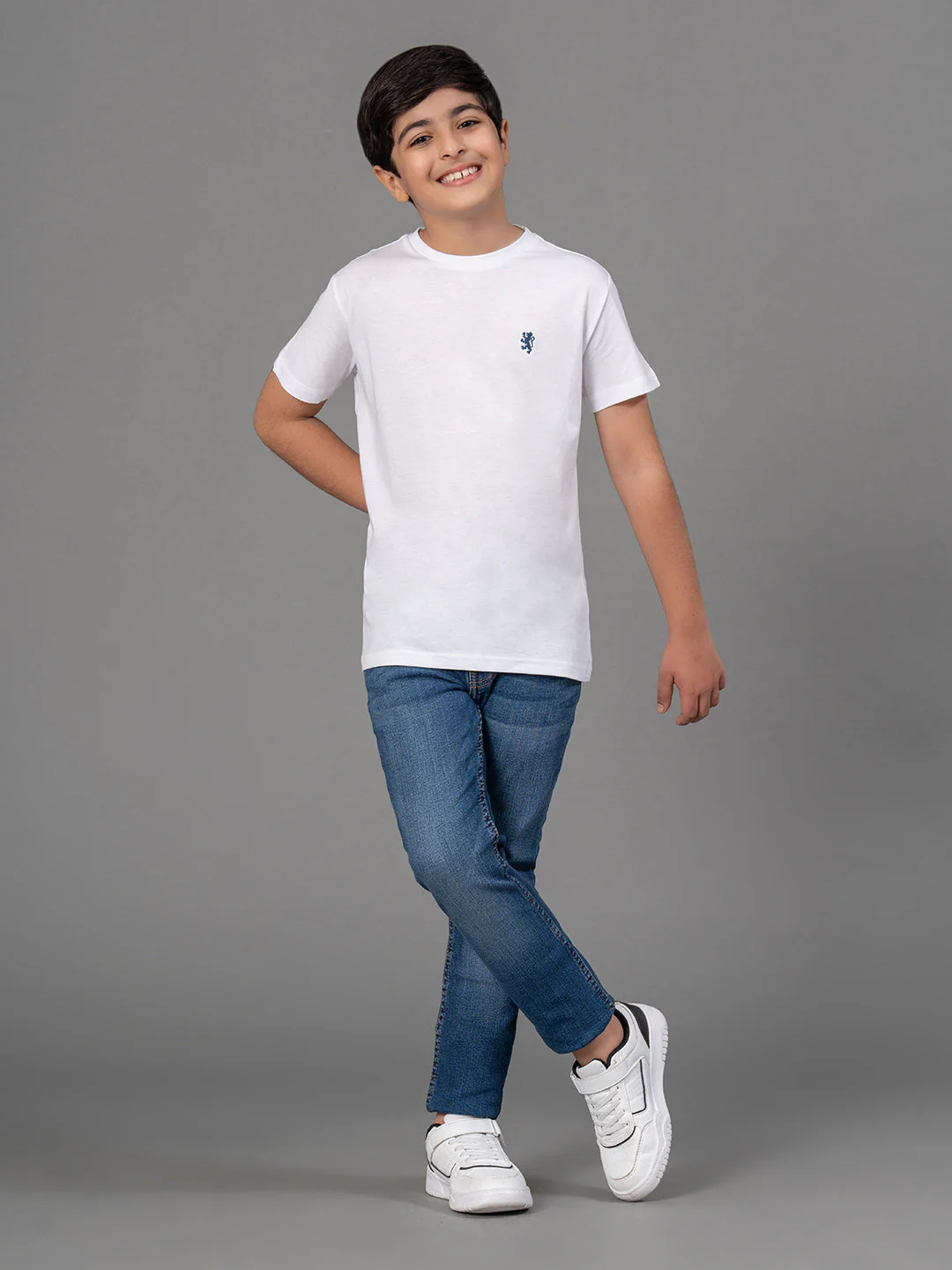 Boys White Solid Pure Cotton T-Shirt - Image 5