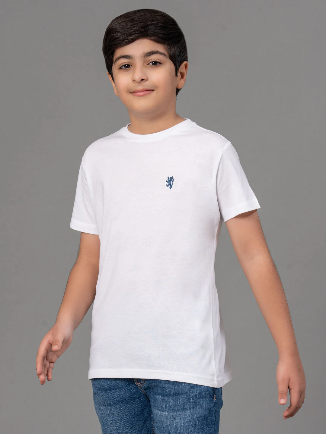 Boys White Solid Pure Cotton T-Shirt - Image 6