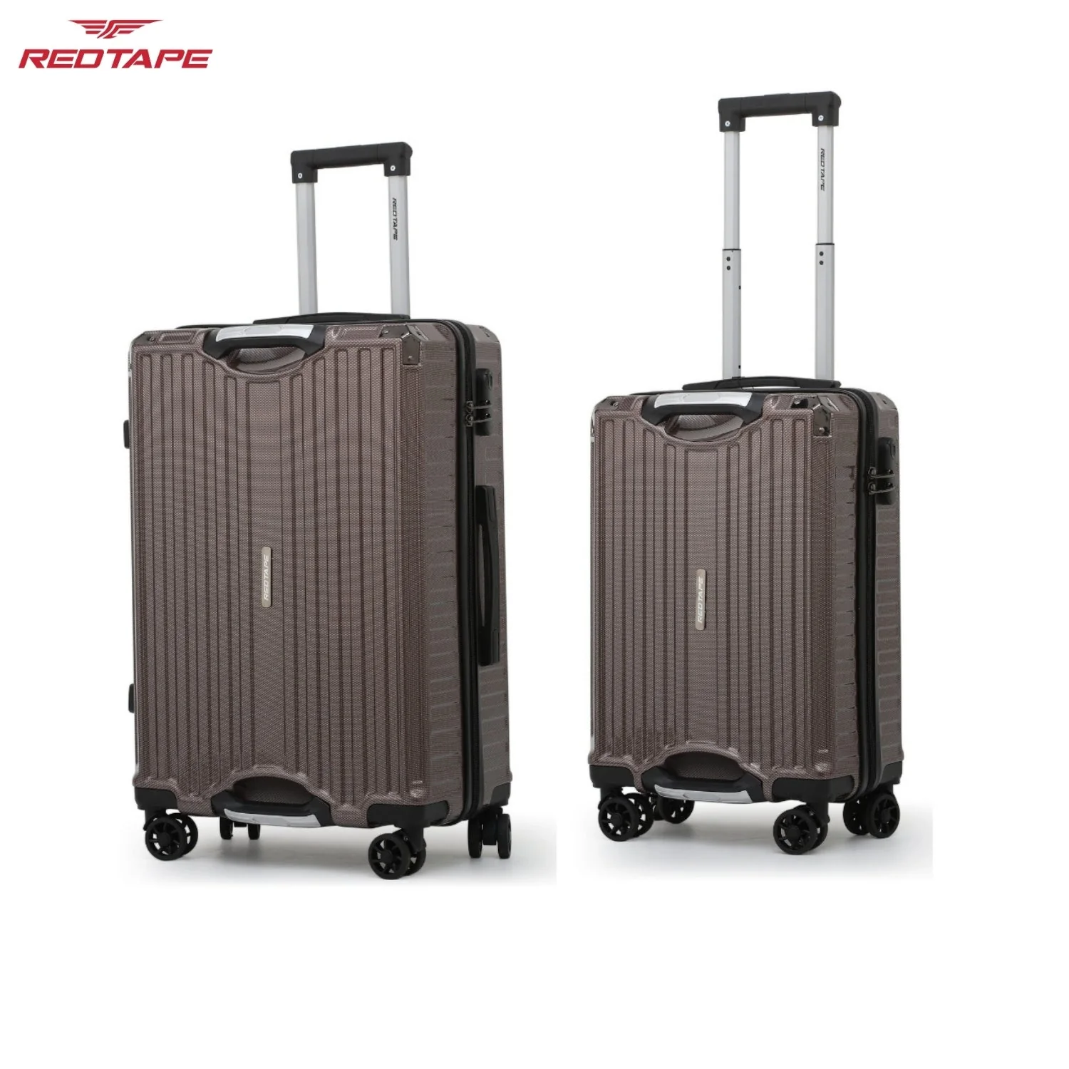 Brown 8 Wheels Trolley Bag Set of 2 (Large + Cabin) - Image 2