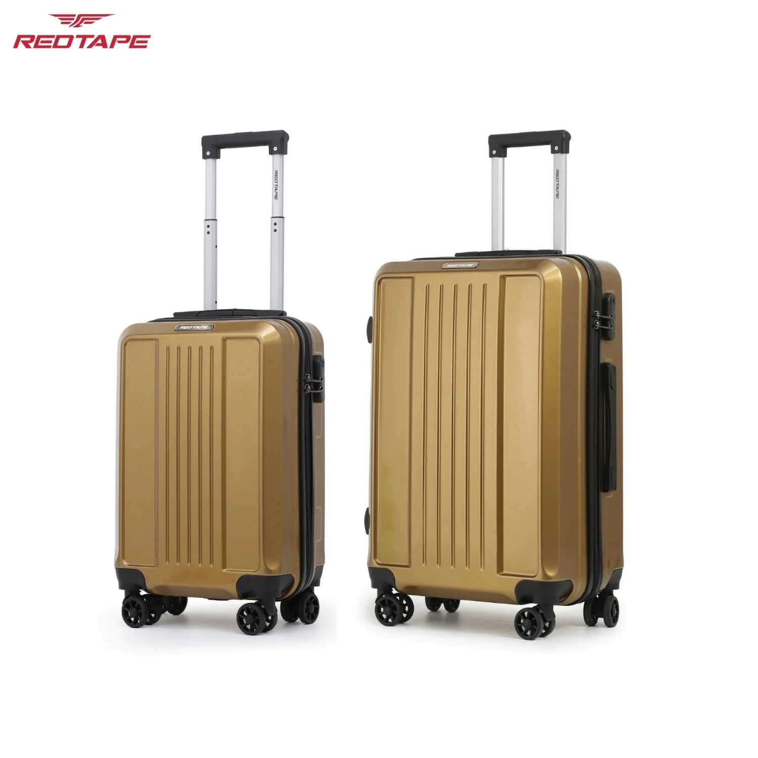 Brown 8 Wheels Trolley Bag Set of 2 (Large + Cabin) - Image 2