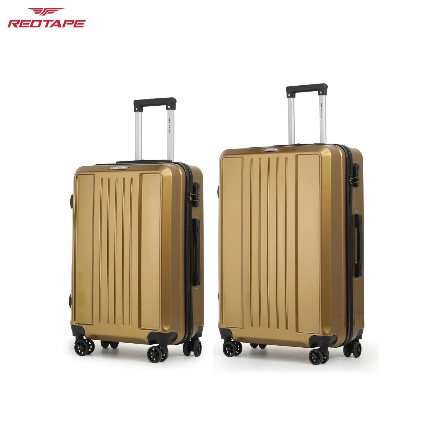 Brown 8 Wheels Trolley Bag Set of 2 (Large + Medium) - Image 2