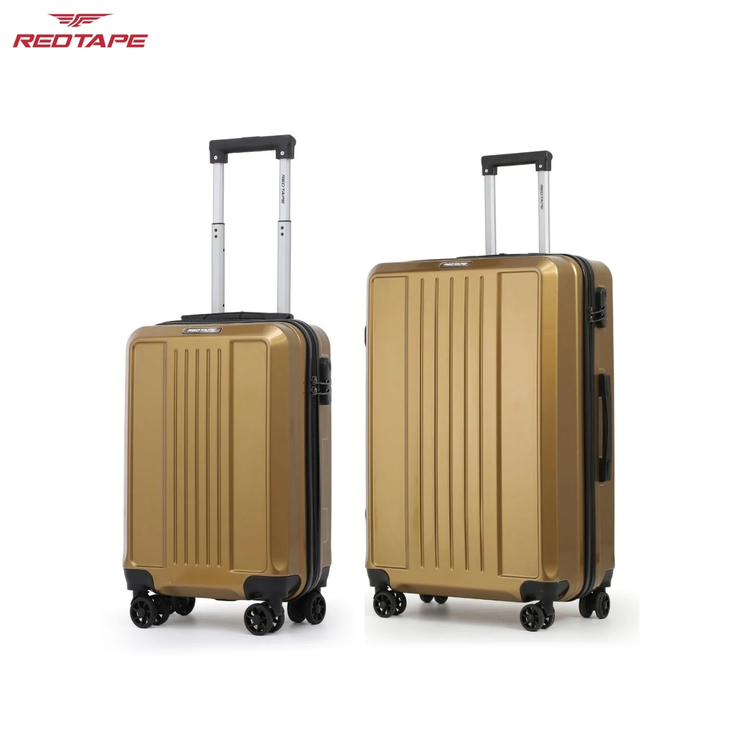 Brown 8 Wheels Trolley Bag Set of 2 (Medium + Cabin) - Image 2