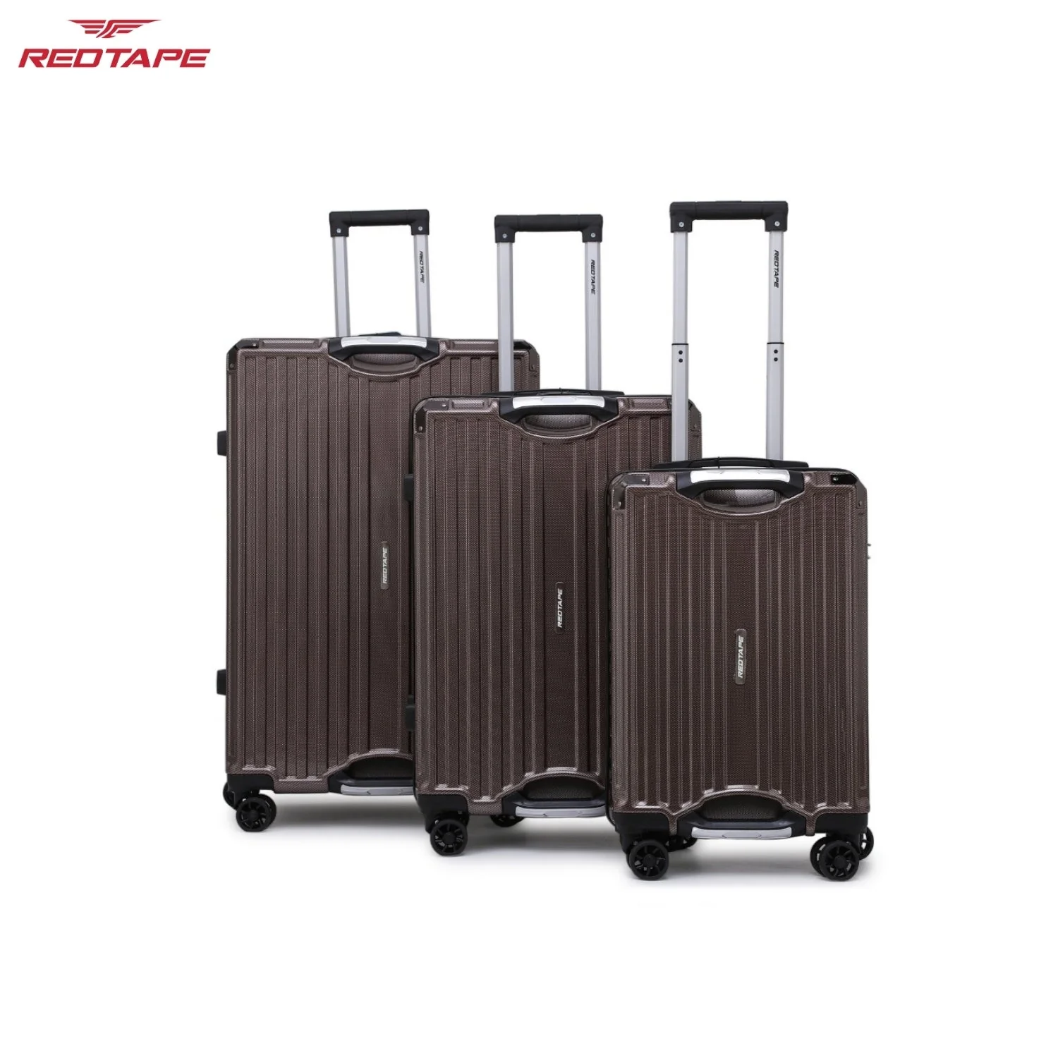 Brown 8 Wheels Trolley Bag Set of 3 (Large + Medium + Cabin) - Image 2
