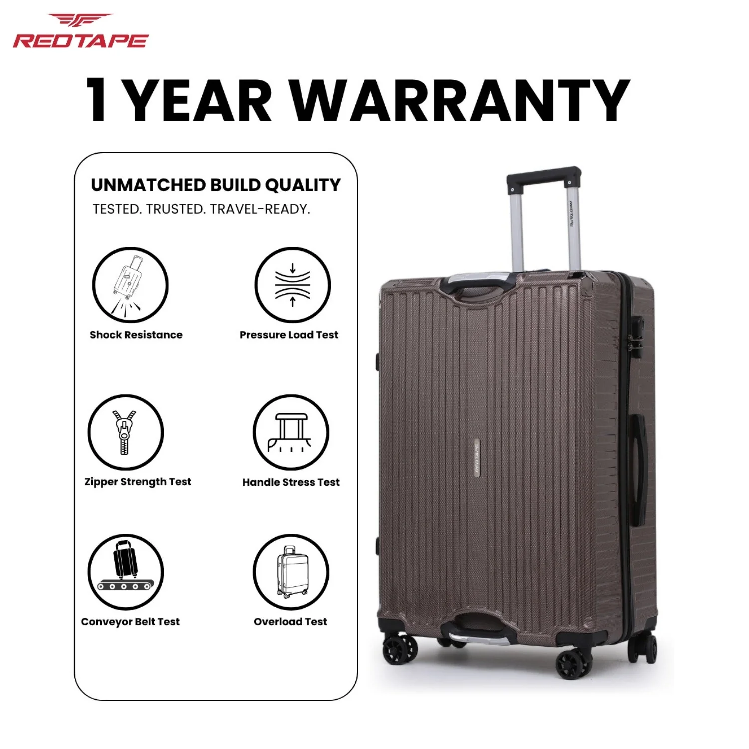 Brown 8 Wheels Trolley Bag Set of 3 (Large + Medium + Cabin) - Image 6