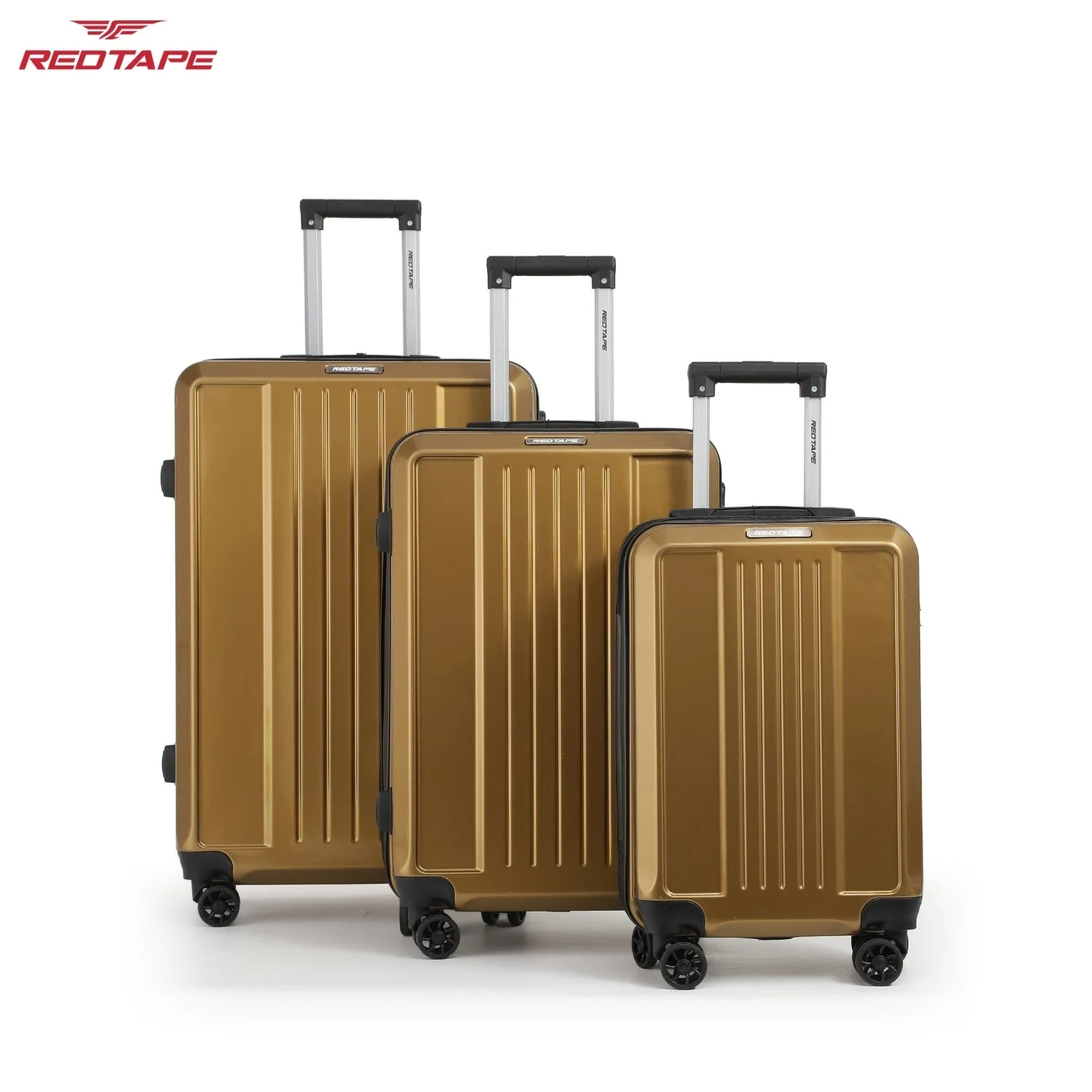 Brown 8 Wheels Trolley Bag Set of 3 (Large + Medium + Cabin) - Image 2
