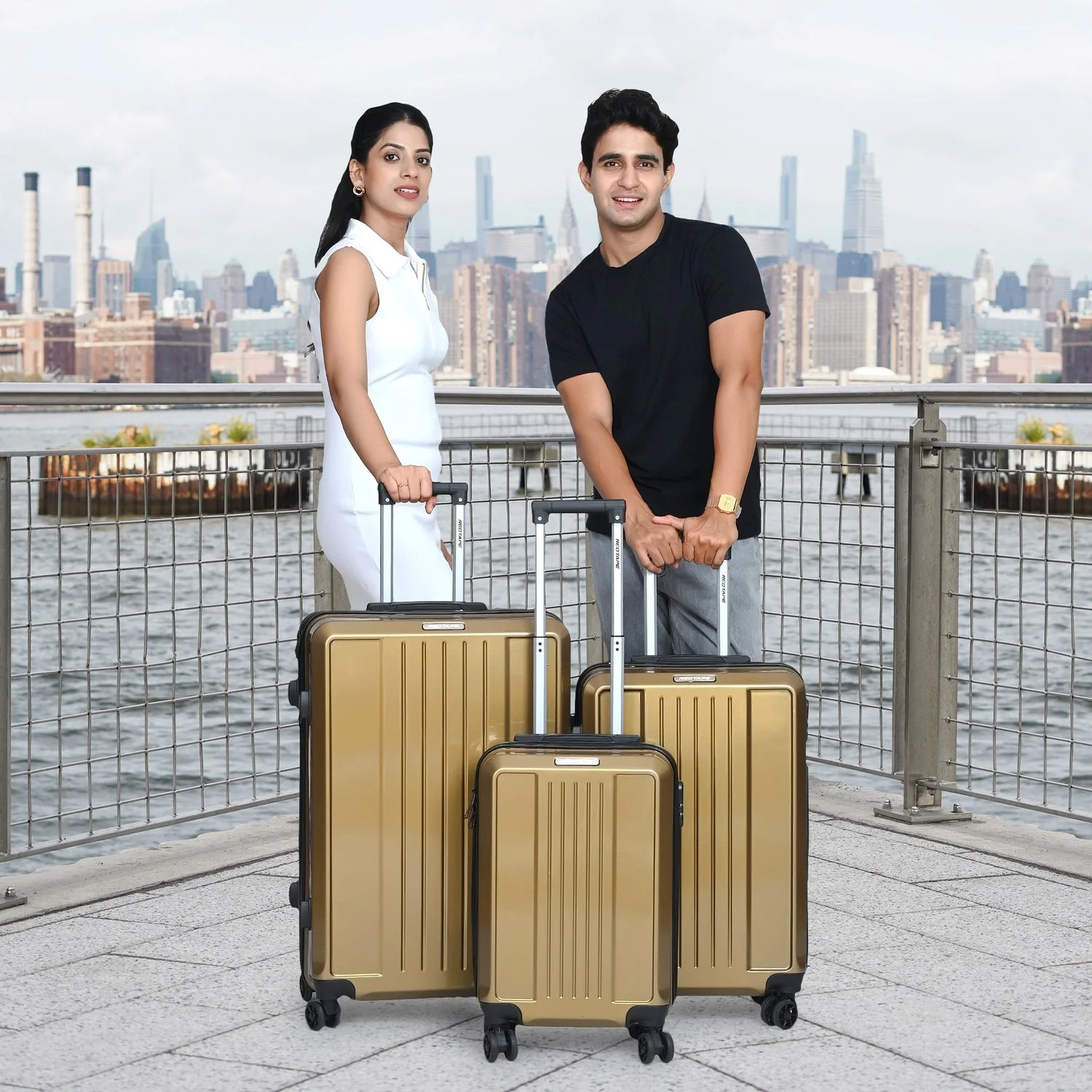 Brown 8 Wheels Trolley Bag Set of 3 (Large + Medium + Cabin) - Image 8