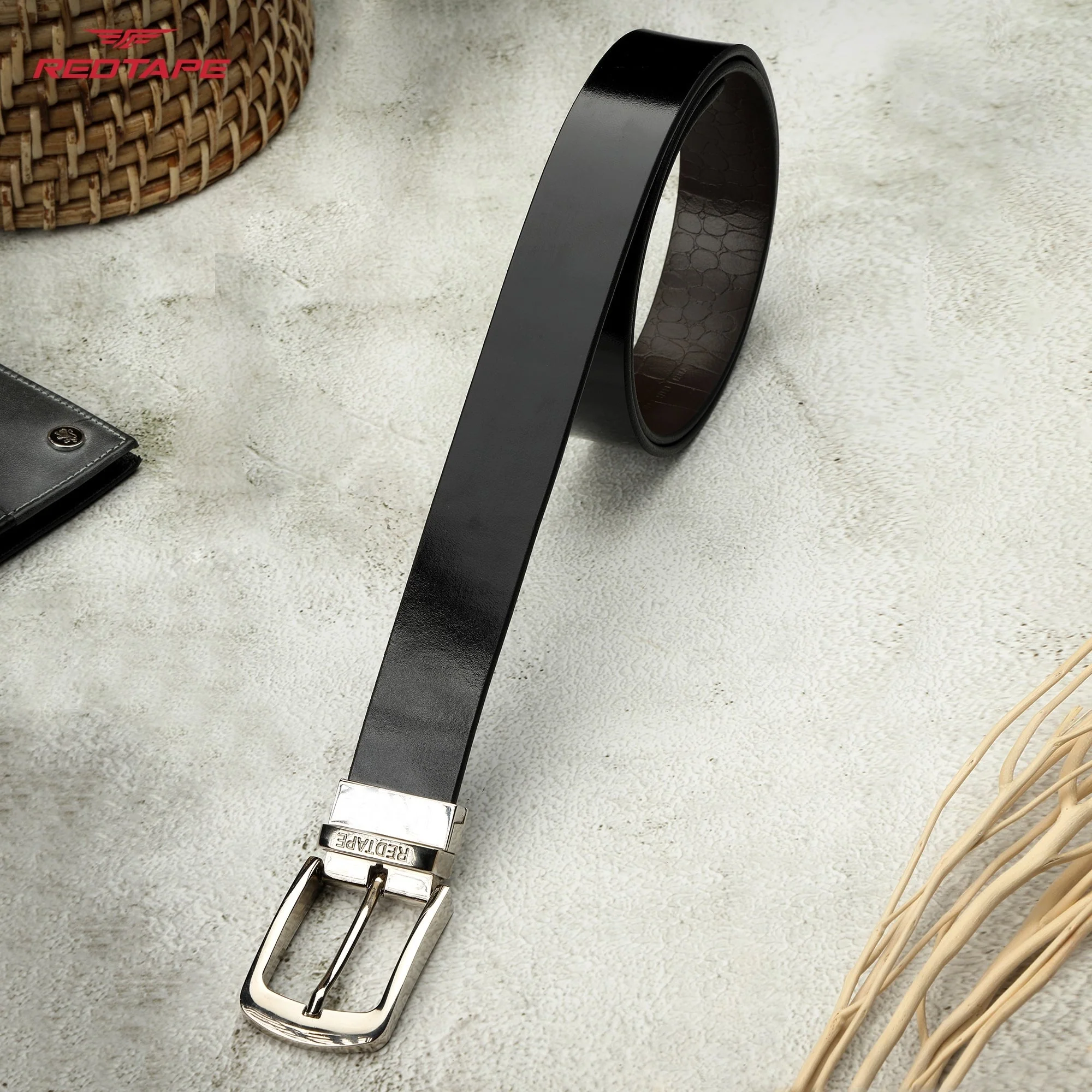 Brown & Black Genuine Leather Belt for Men - Image 2