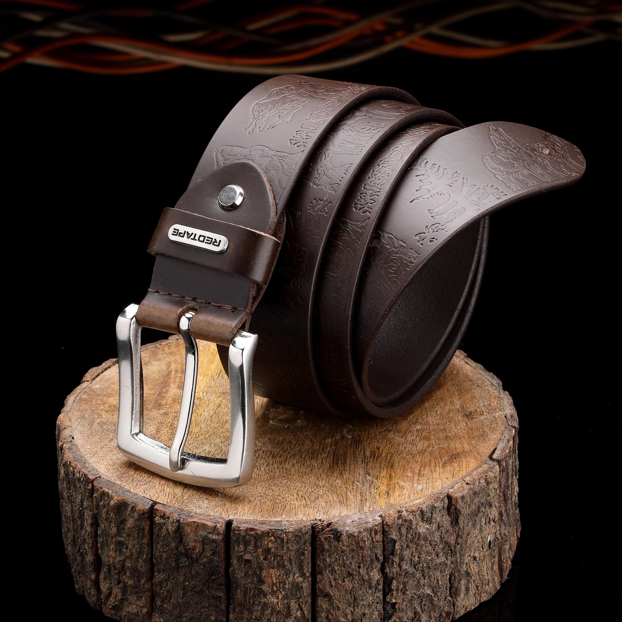 Brown Casual Leather Belt for Men - Image 2