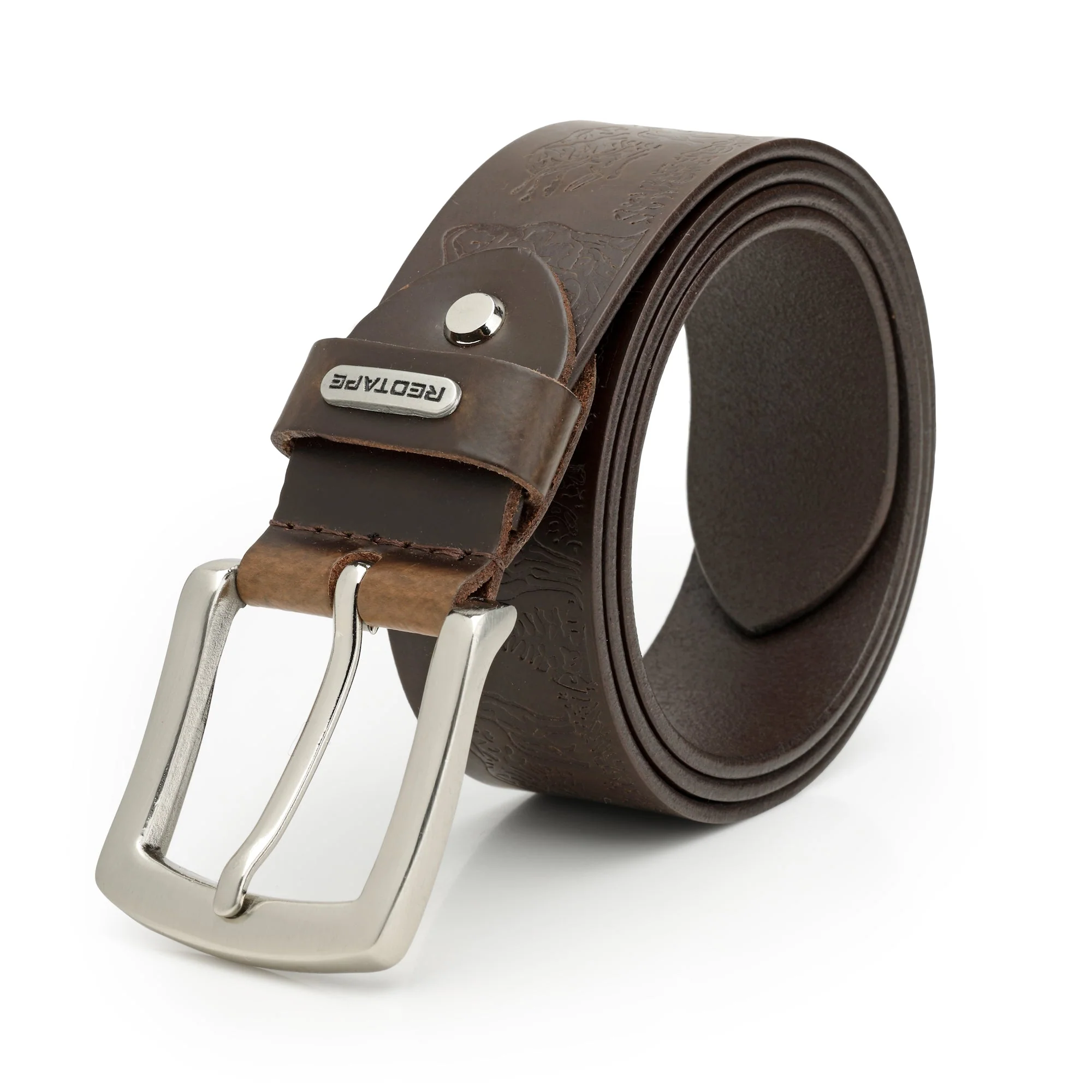 Brown Casual Leather Belt for Men - Image 3