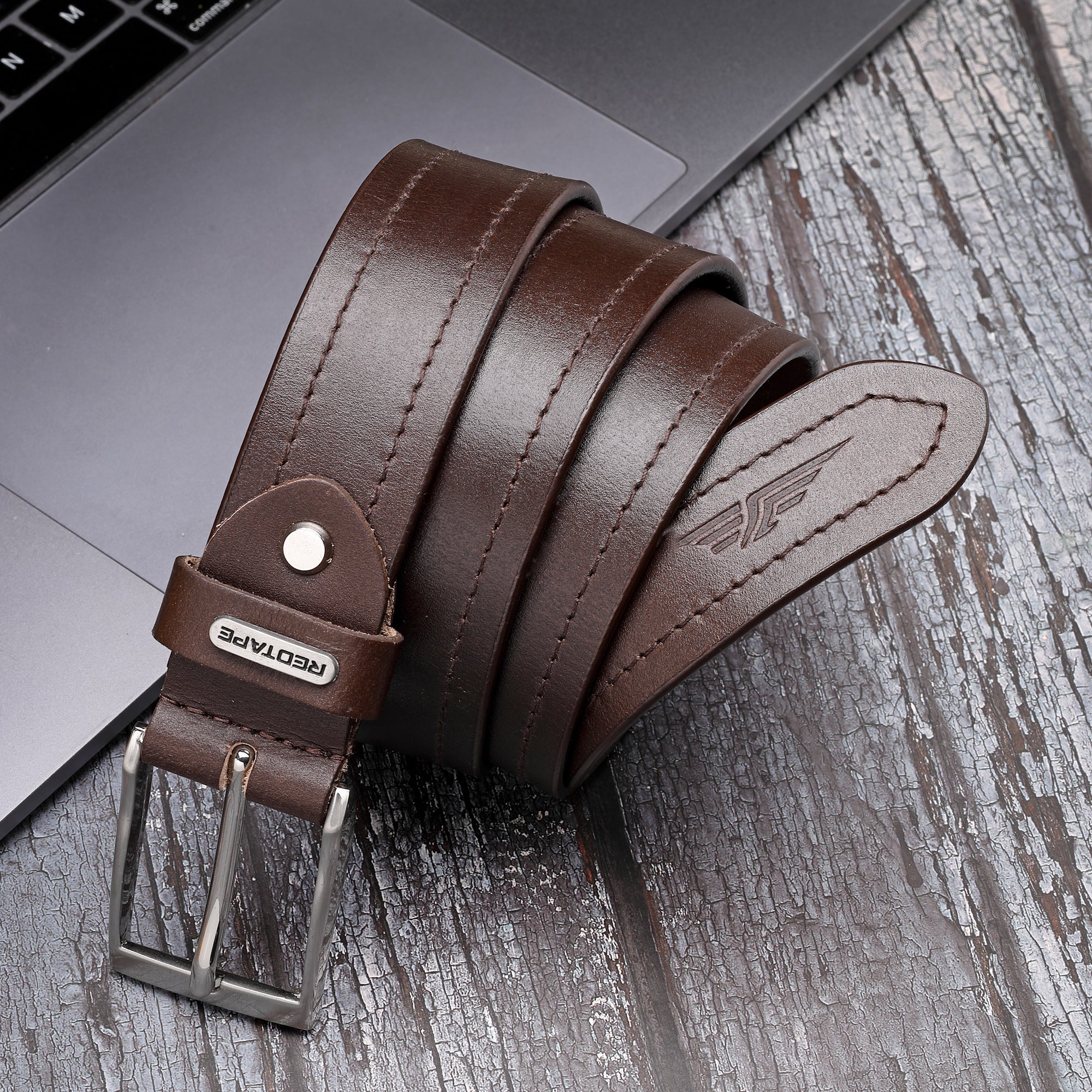 Brown Genuine Leather Wallet and Belt Combo for Men - Image 3