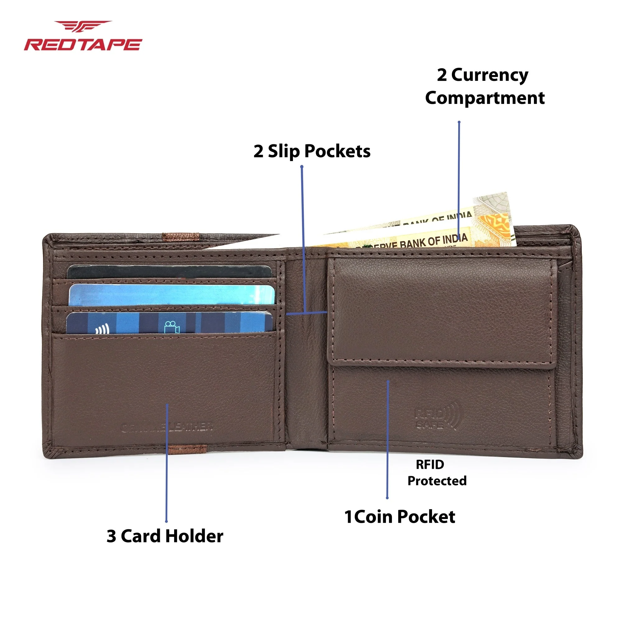 Brown Genuine Leather Wallet for Men - Image 5