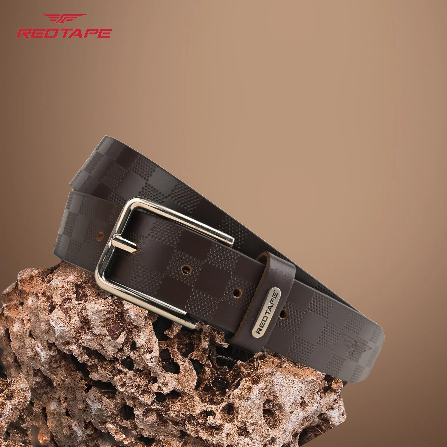 Brown Men's Genuine Split Leather Belt - Image 2