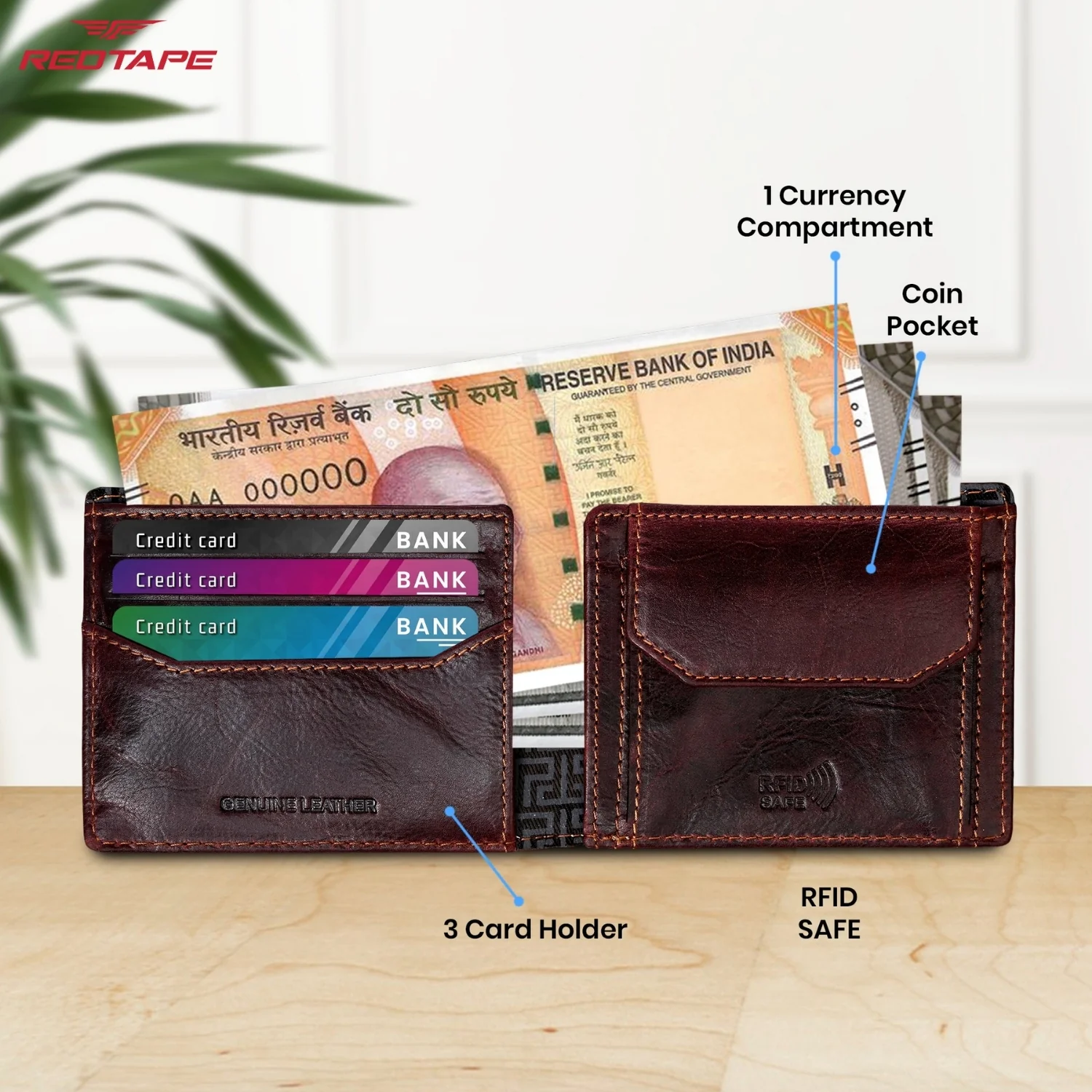 Brown Mens Leather Wallet - Image 5