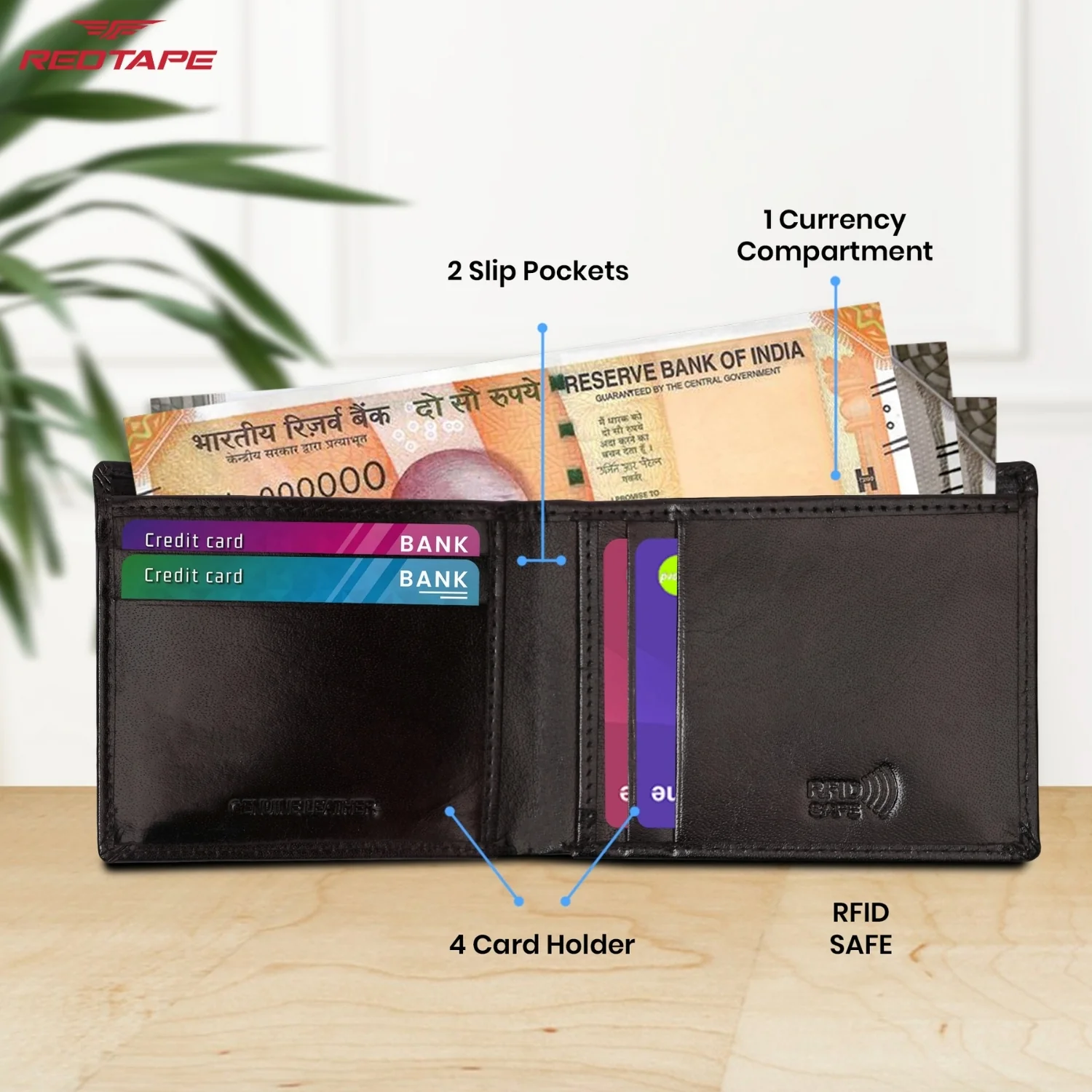 Brown Mens RFID Leather Wallet - Image 5
