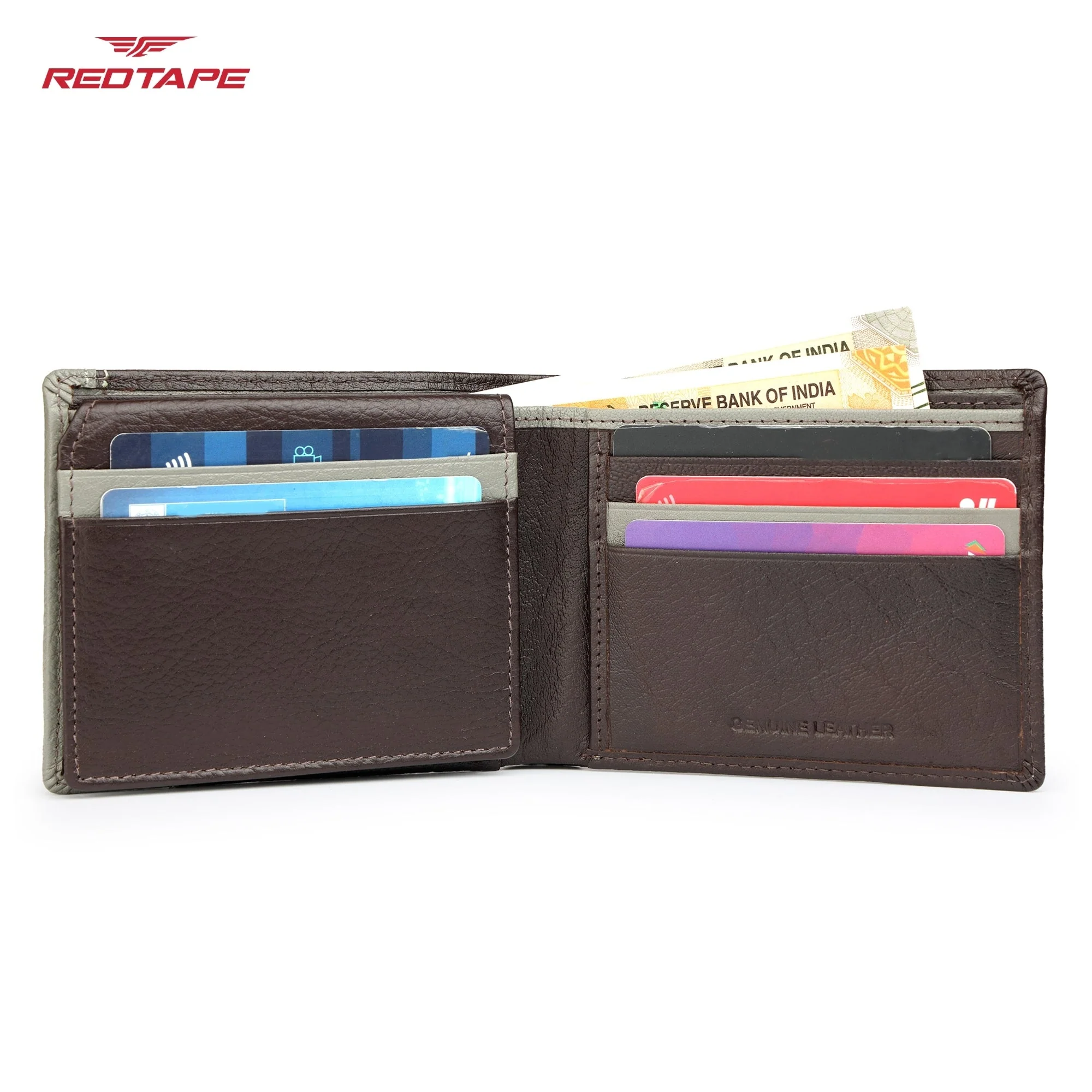 Brown Toupe Genuine Leather RFID Wallet for Men - Image 6