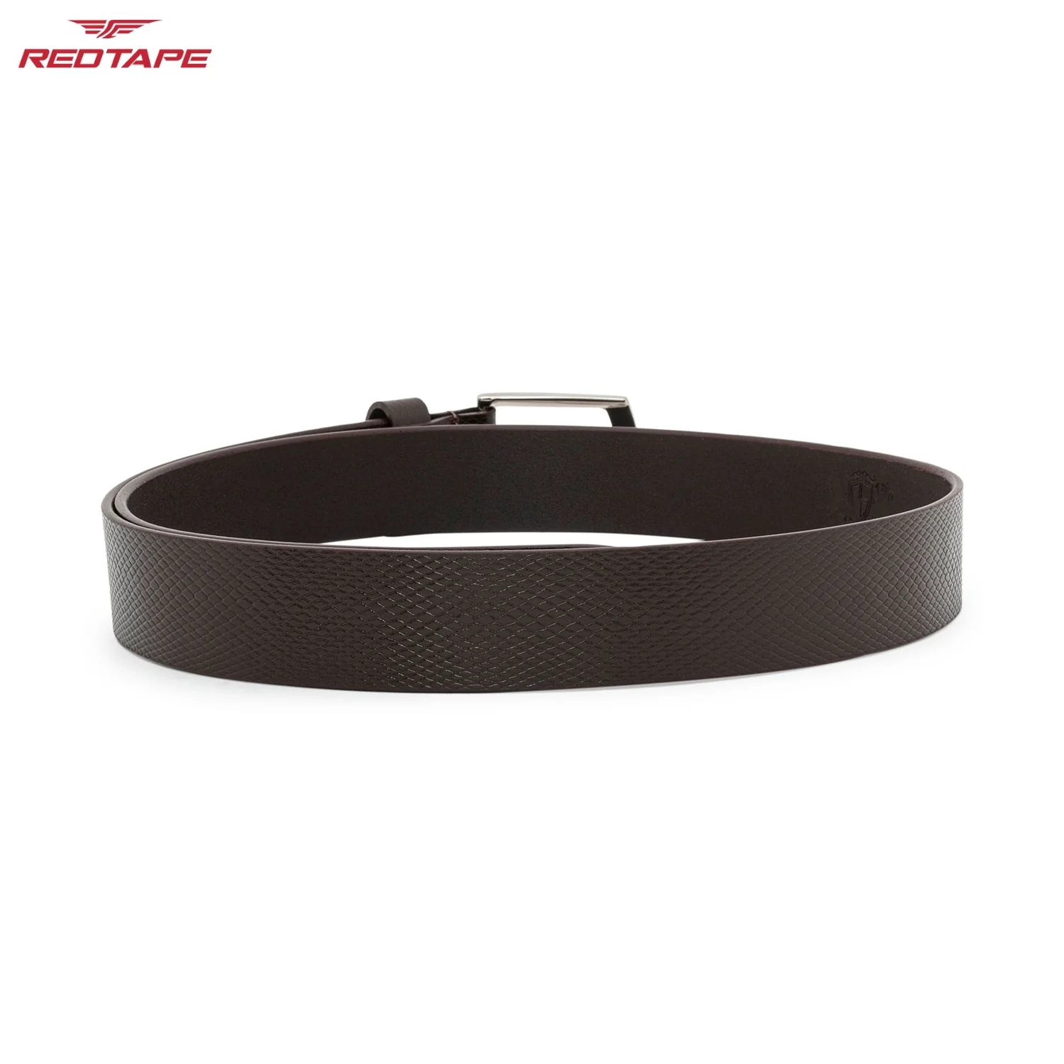 Brown Textured Leather Belt for Men - Image 6