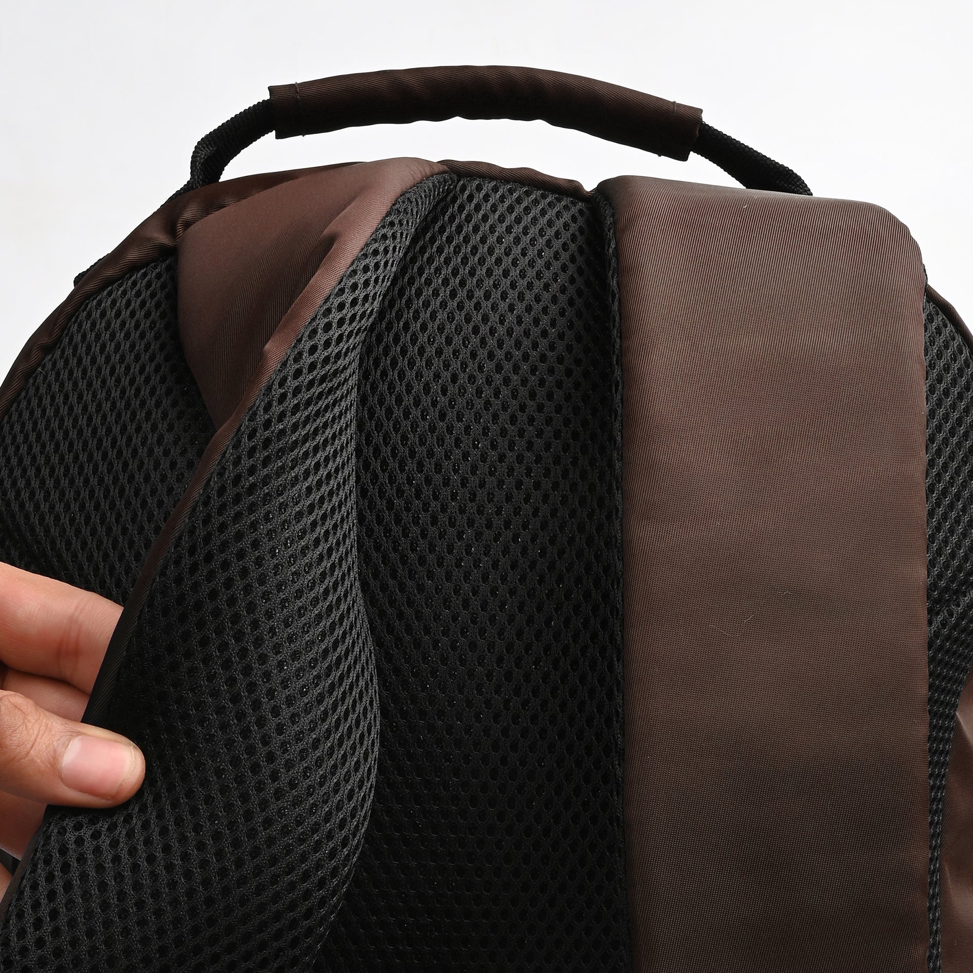 Brown Unisex 19.5L Polyester Laptop Backpack - Image 5