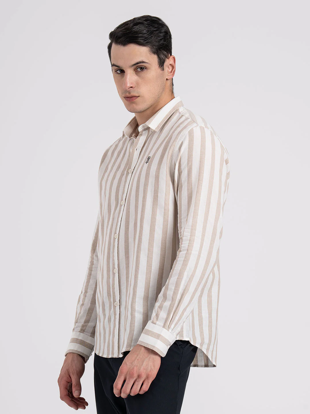 Button Down Striped Shirt for Men - Image 3