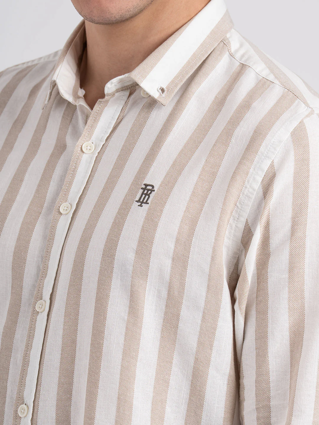 Button Down Striped Shirt for Men - Image 5