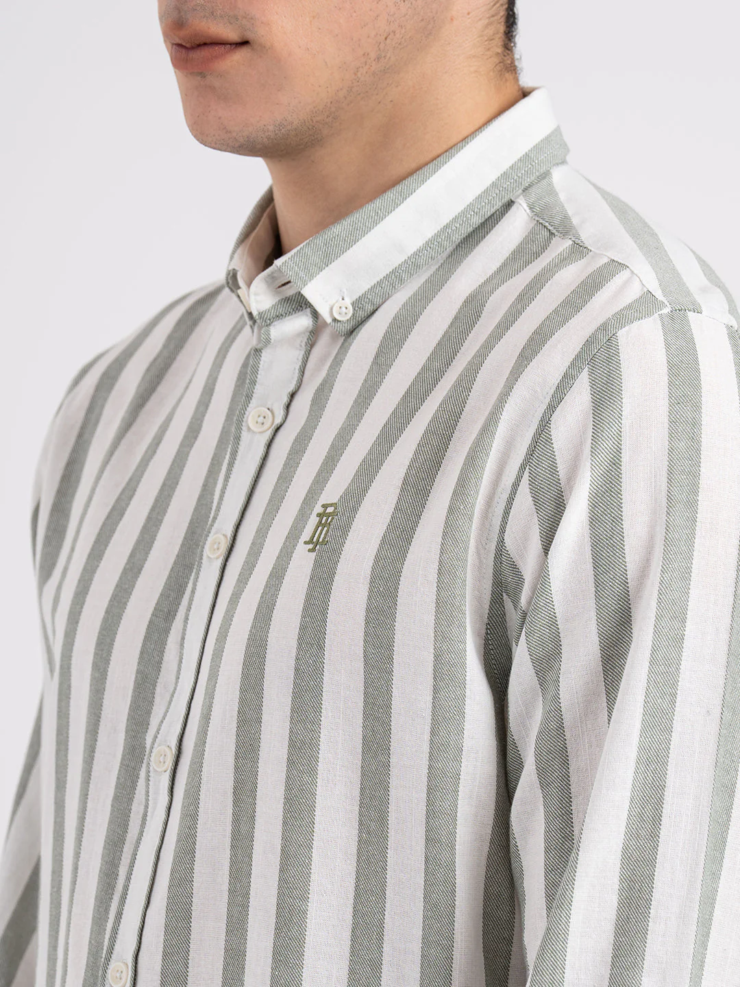 Button Down Striped Shirt for Men - Image 5
