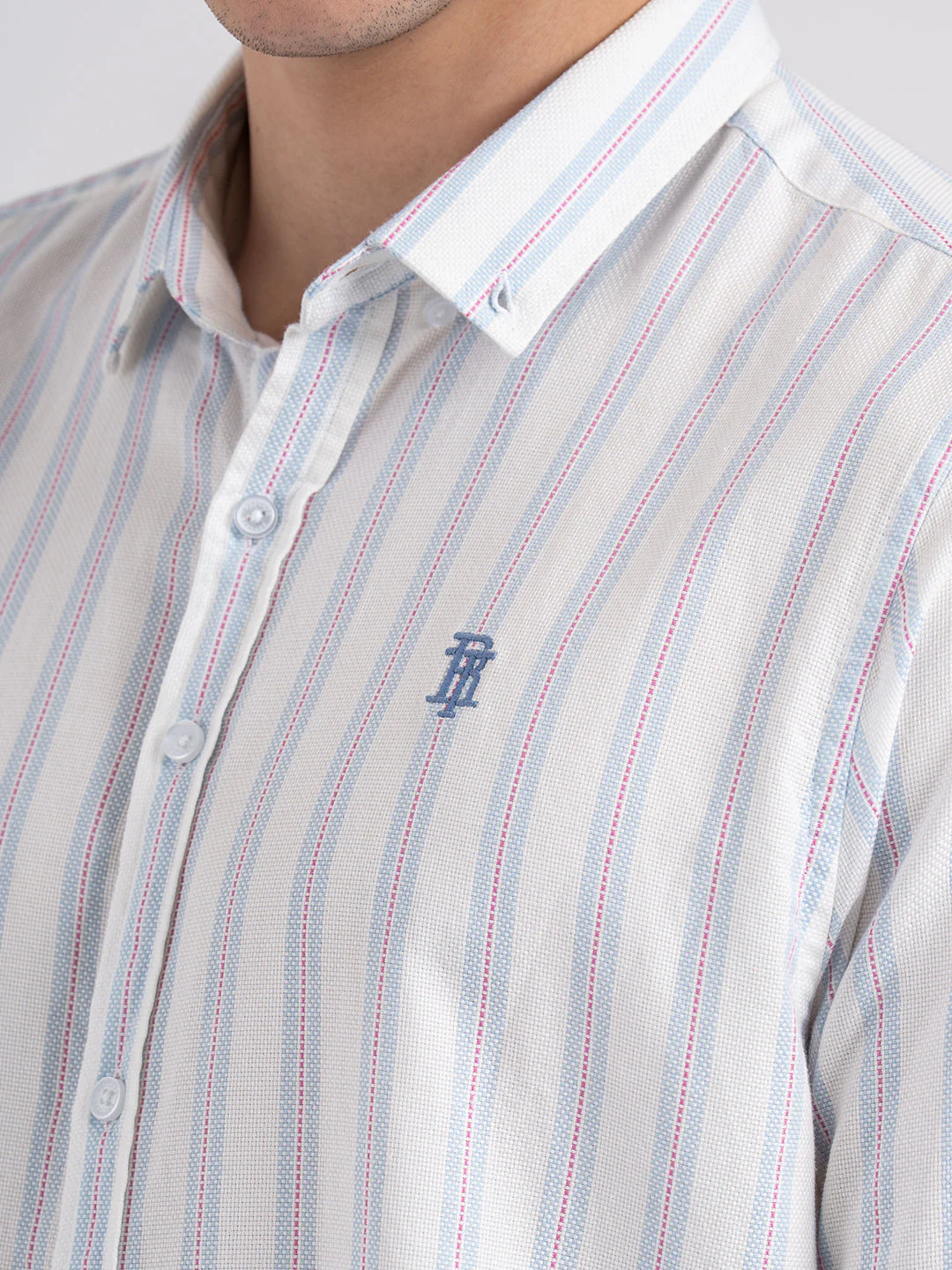 Button Down Striped Shirt for Men - Image 5